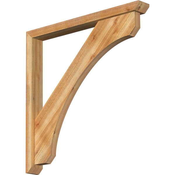 Ekena Millwork Legacy Slat Rough Sawn Bracket w/ Offset Brace, Western Red Cedar, 4"W x 36"D x 36"H BKT0402X36X36LEC06RWR - main
